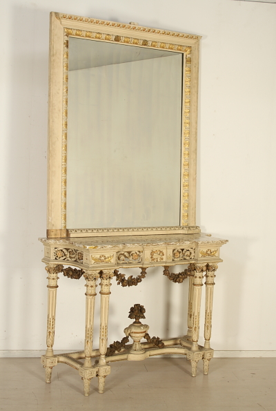 Consolle con specchio in stile neoclassico - Consolle - Antiquariato ... Consolle con specchio in stile neoclassico - Consolle - Antiquariato ...