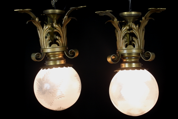 Coppia lampadari liberty illuminazione bottega del 900 ... Decorazione Liberty lampadari