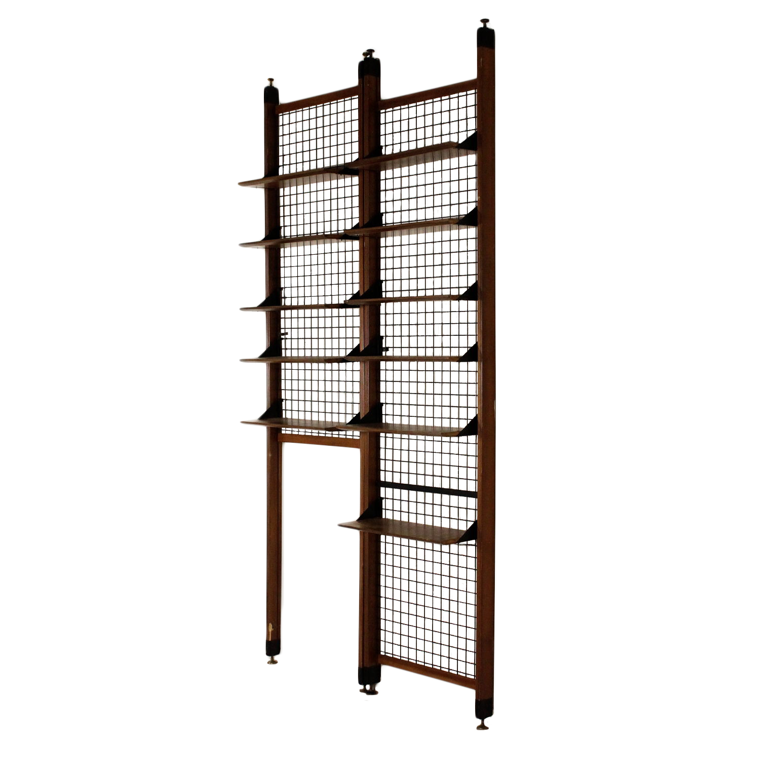 Floor To Ceiling Bookcase Beech Adjustable Shelves Vintage