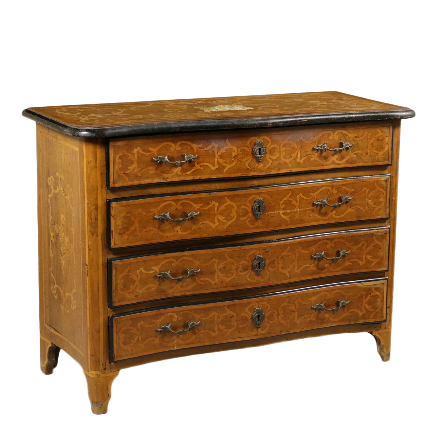 Chest Of Drawers Maple Walnut Ivory Inlays Italy First Half Of