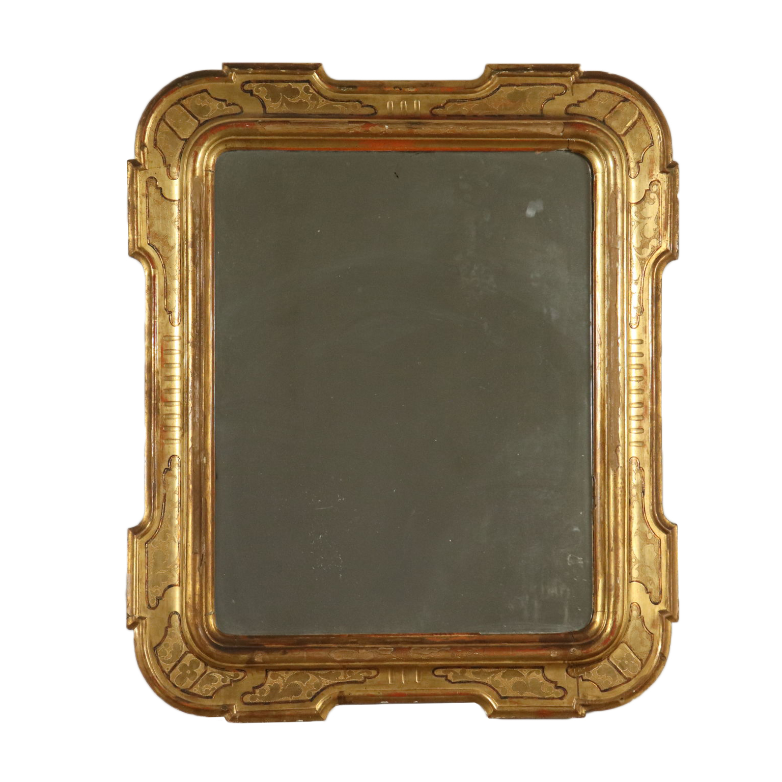 Shaped Gilded Mirror Italy Mid 19th Century
