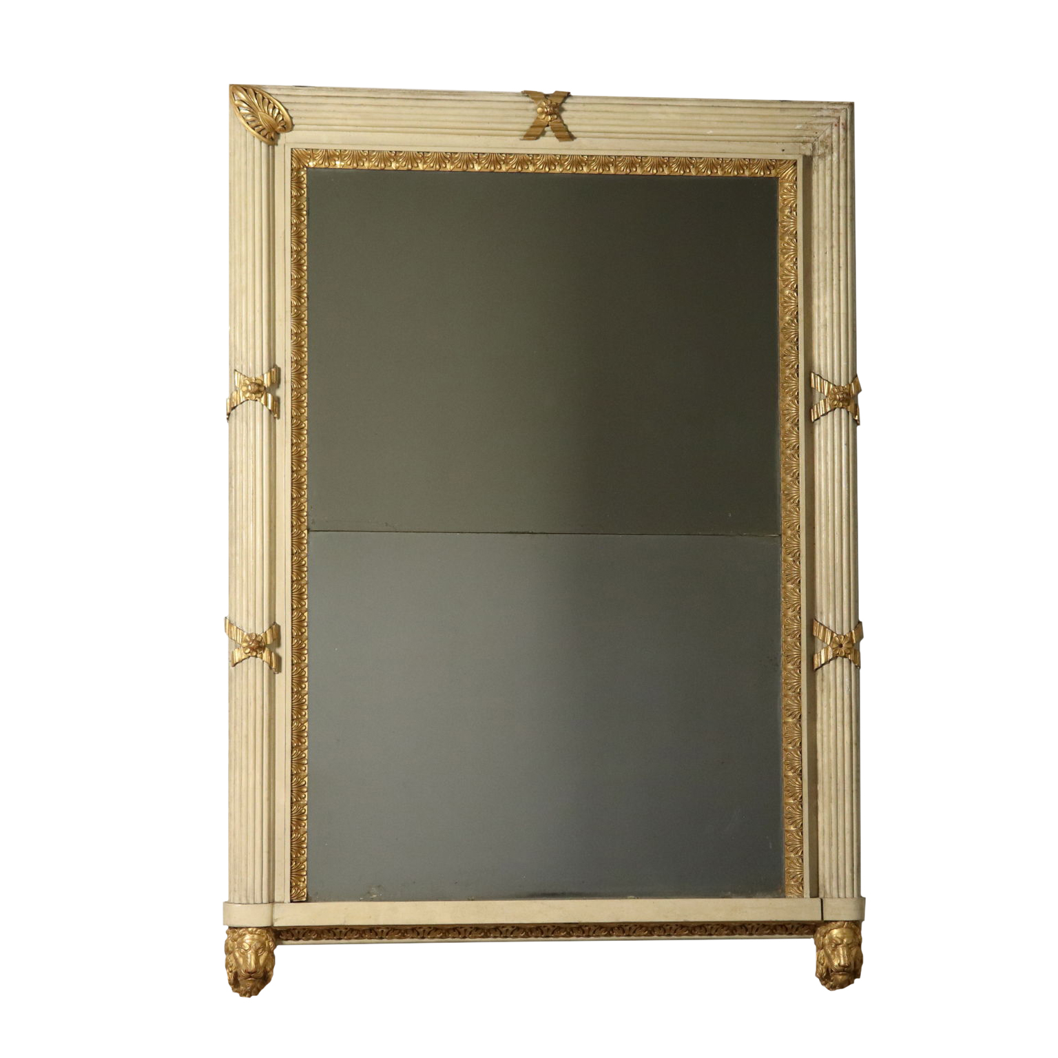 Lacquered Gilded Mantelpiece Mirror Italy 19th Century