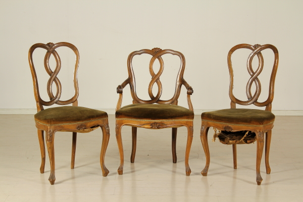 Coppia sedie con poltrona - Mobili in stile - Bottega del 900 ... Coppia sedie con poltrona - Mobili in stile - Bottega del 900 ...