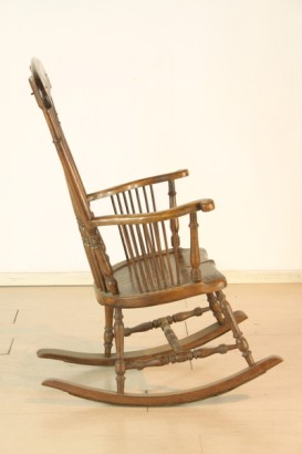 Bottega del 900, liberté, fauteuil, rocking chair, chaise berçante, liberty, liberty, 900, 900 chaise, chaise chêne blanchi, chêne, début 900