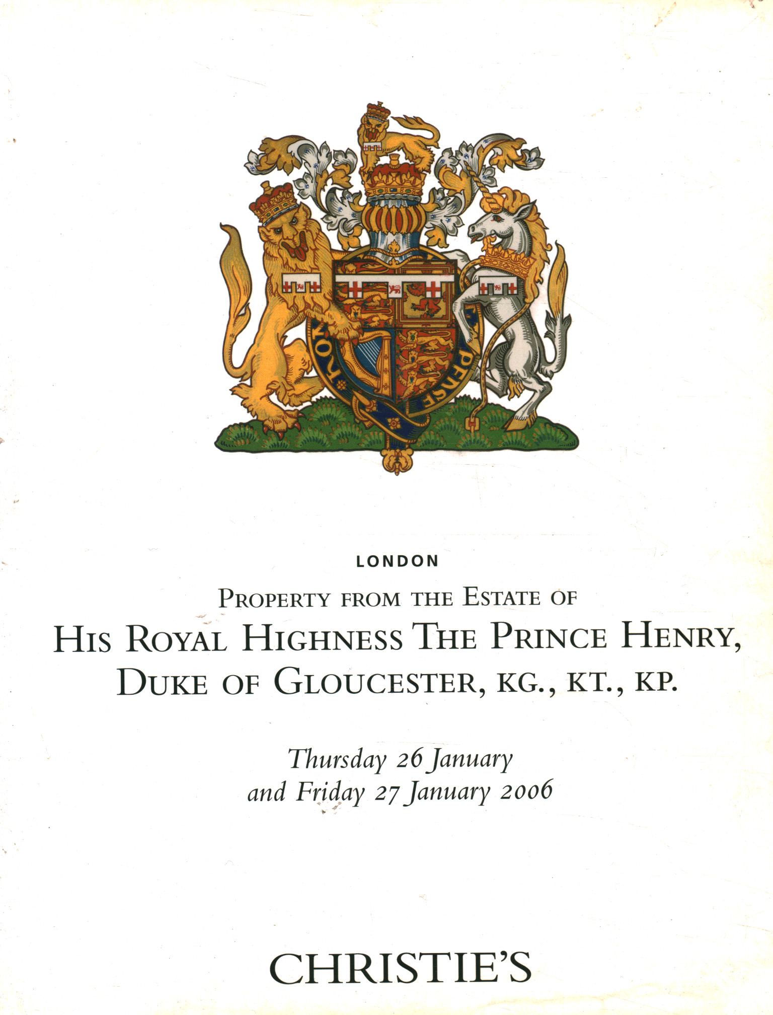 Property from the Estate of His Royal%,Property from the Estate of His Royal%