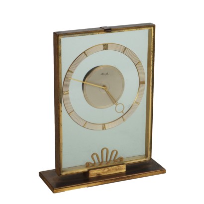 Horloge de Table Kienzle des Années 50 Laiton Doré Chiffres Romaines