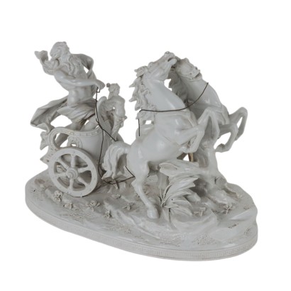 Antique Sculpture Ginori Manufacture Doccia 1850 Porcelain Horses