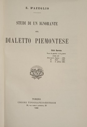 Studi di un ignorante sul dialetto piemontese