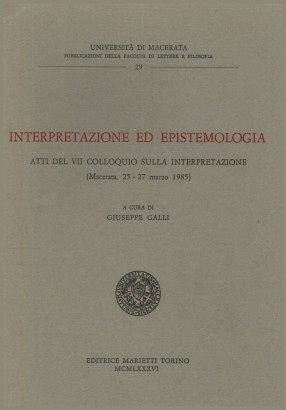 Interpretazione ed epistemologia