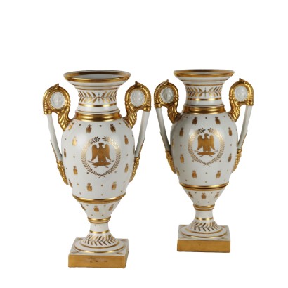 Paire de Vases en Porcelaine Napoléon III France XIXe Siècle