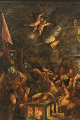 arte, pittura antica, Tiziano, martirio di San Lorenzo, Escorial, cornelius Cort, pittura antica, Lorenzo Comaleres, arte spagna, arte 500, 500