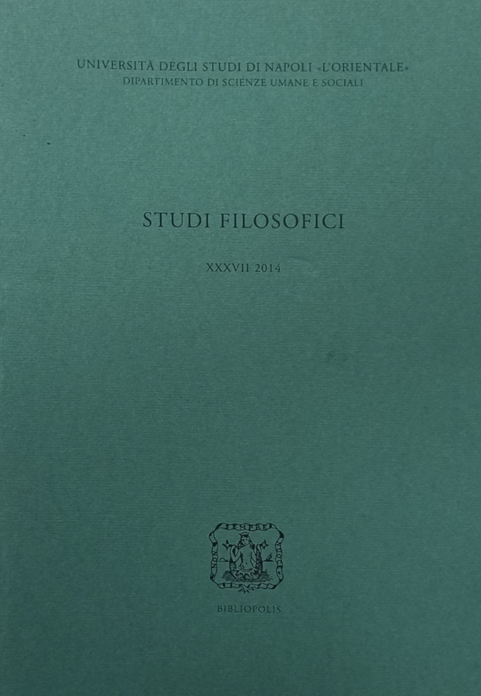 Philosophische Studien XXXVII 2014