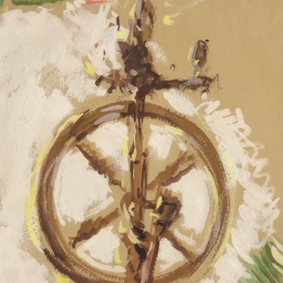 Painting by Gino Simonetti,Woman at the spinning wheel,Gino Simonetti,Gino Simonetti,Gino Simonetti,Gino Simonetti