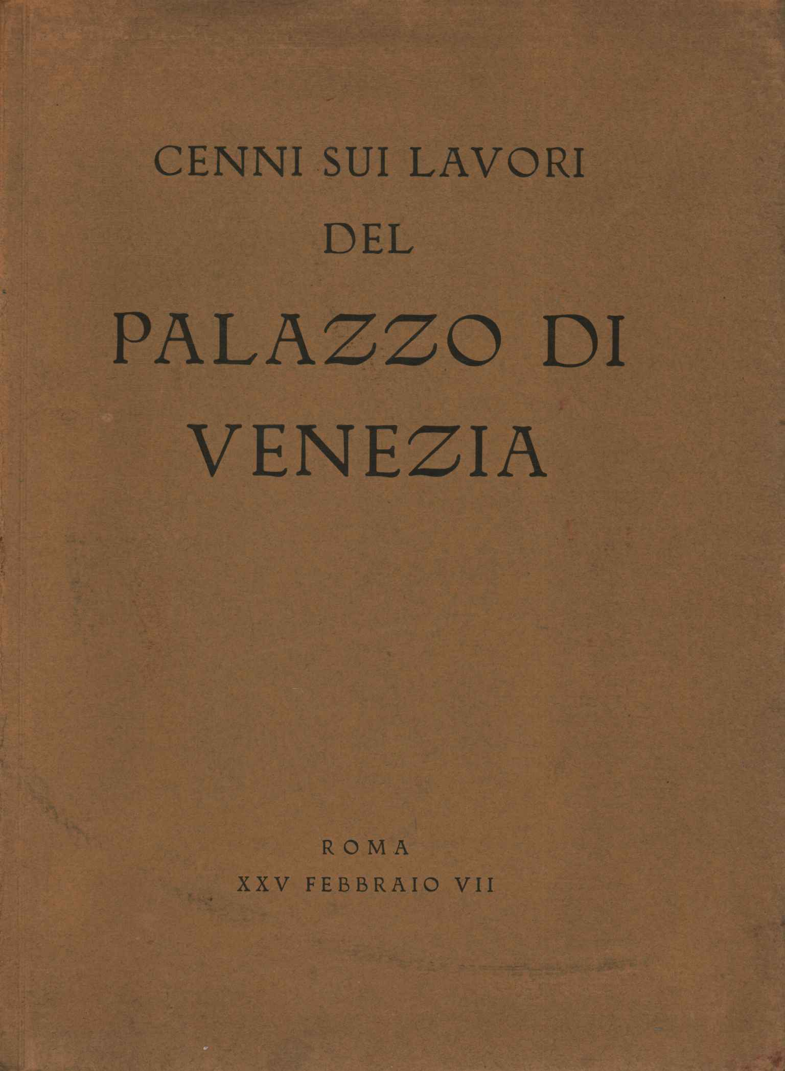Anmerkungen zu den Arbeiten am Palazzo di Venezi