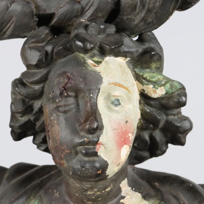 Barocke Engel-Vasenhalter-Skulptur