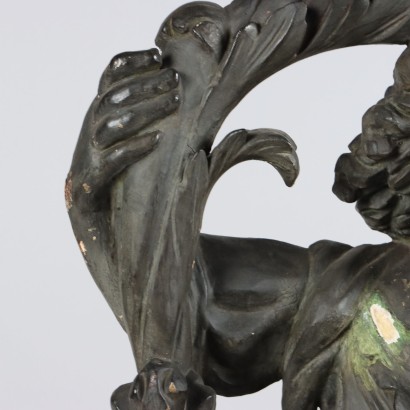 Barocke Engel-Vasenhalter-Skulptur