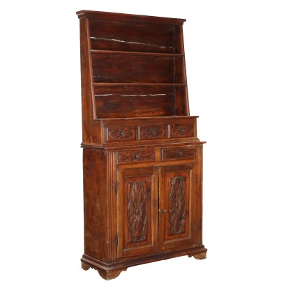 Ancien Double Top Cupboard Baroque Fir Italy XX Century