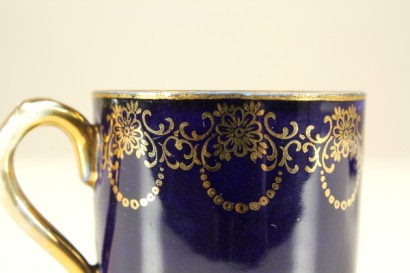 Tasse mit Untertasse, Antiquitäten, Keramik, Porzellan, Angela Kauffmann, Aufkleber, Ende 800, Ende des XIX Jahrhunderts, Aufkleber, Österreich, Wien