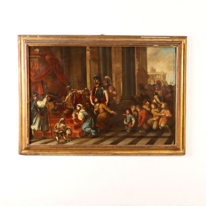 Gemälde von Darios Familie vor, Darios Familie vor Alessa, Gemälde mit Szene einer historischen Episode