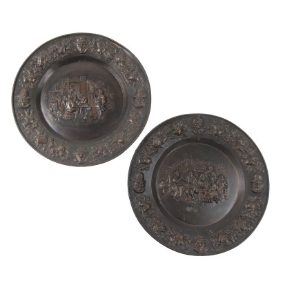 Pair of Ancient Parade Plates First Half XX Century Metal