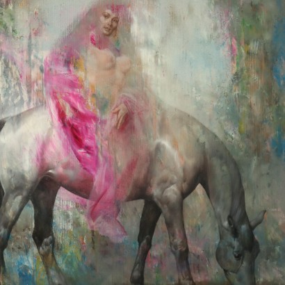 Painting by Maurizio Goracci,Female figure on horseback,Maurizio Goracci,Maurizio Goracci,Maurizio Goracci,Maurizio Goracci,Maurizio Goracci