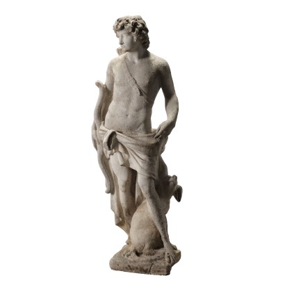 Antike Gartenskulptur aus Steingut Apollo Italien des XX Jhs