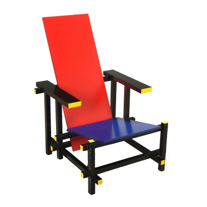 Sessel im Stil der Rot-Blauen 80er Jahre