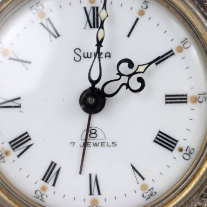 Swiza 8 Day Silver Alarm Clock