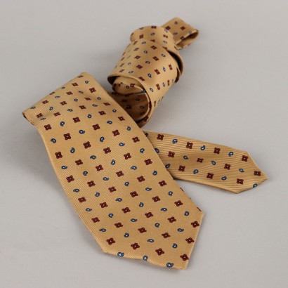 Second Hand Tie E. Marinella Gold Coloured Silk Italy