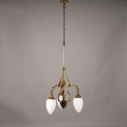 Antique Chandelier Gilded Bronze Italy XX Century