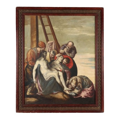 Tableau Ancien Sujét Sacré Huile sur Toile XVIIe-XVIIIe Siècle