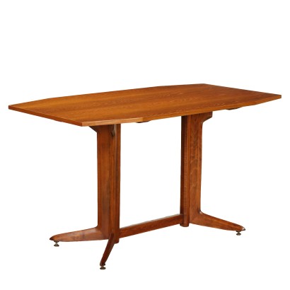 Table Vintage en Hêtre et Teak Restaurée Italie Années 1960