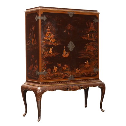 LACQUERED CONSOLE, Bar Cabinet, Chinoiserie Style Bar Cabinet