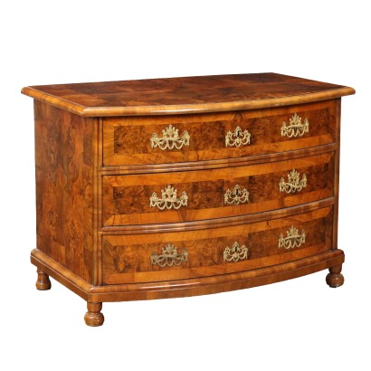 Commode Demi-Lune Ancienne Noyer du XVIIIe Siècle