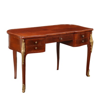 Bureau Ancien en Style Baroque Acajou Tiroirs du XXe Siècle