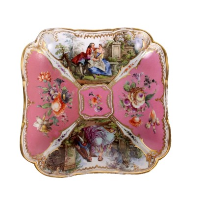 Bol Ancien en Porcelaine KPM Décorations à Fleurs du XIXe Siècle