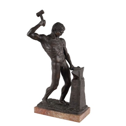 Antique Sculpture with Nude Giannetti Bronze Italy XX Century