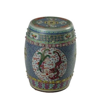 Antikes Hocker aus Porzellan mit Drachen China des XIX Jhs