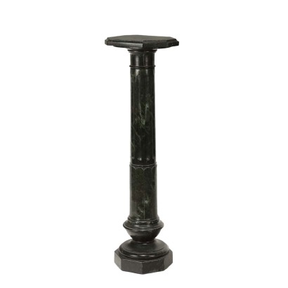 Antique Support Column in Green Marble Italy XX Century
