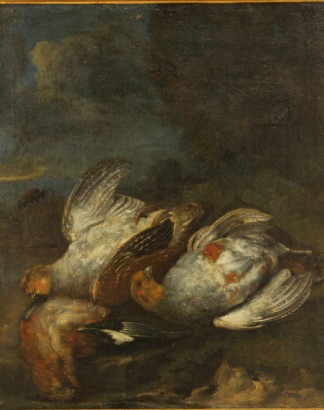 Kunst, antik, Gemälde, 600 und 700, Jan Fyt (1611 – 1661), Rebhühner, Stillleben mit Vögeln, Ölgemälde auf Leinwand, Gemälde, flämische Malerei