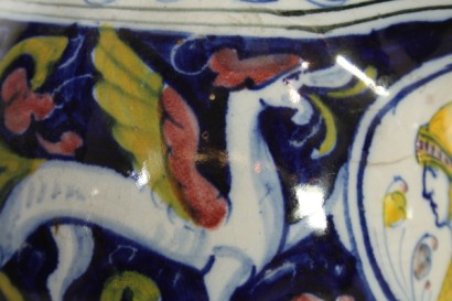 antiquariato, ceramica, coppia di brocche, I.C.A.P., Industria Ceramiche Angelo Pascucci, 1925-30, ceramiche policrome