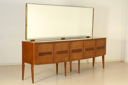 50 Jahre, Mobile mit Spiegel, Holz furniert, lackiert, Glas, Messing-Rahmen, guter Zustand, kleine Gebrauchsspuren
