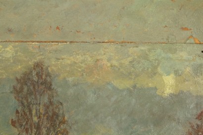 arte del siglo XIX, 800, Romeo Pellegata (1870-1946), paisaje, blevio, 1911, pinturas al óleo, obras de pellegata