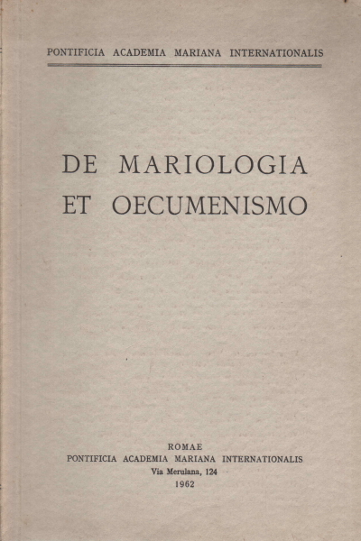 De mariologie et oecumenismo, AA.VV.