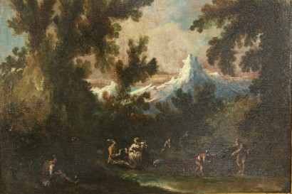 Pair of landscapes with figures