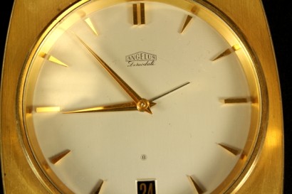 Orologio da tavolo Angelus, orologio da tavola, angelus, svizzera, anni 50/60, ottone, metallo, #modernariato, #oggettistica