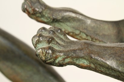 bronze, marbre noir, Salvatore Melani, chasseur, #antiquités, #bronzi