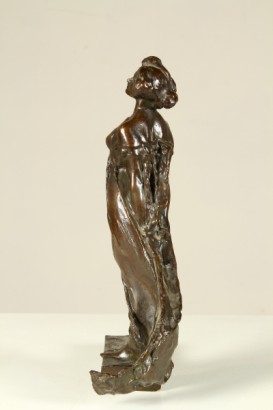 antiquariato, bronzo, Oreste Labo (1865-1929), inizi 900, XX secolo, carezze del mare, statua, scultura, figura femminile, brezza del mare