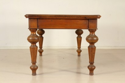 the table, legs, drawer, shaped edge, walnut, solid wood, #antiquariato, #tavoli