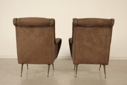 armchairs, 50 years, upholstery, fabric, brass, made in italy, #modernariato, #poltrone, #dimanoinmano